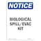 Signmission OSHA Notice, 5" Height, Biological Spill Evac Kit Sign, 5" X 3.5", Portrait OS-NS-D-35-V-10357 - alternate 1